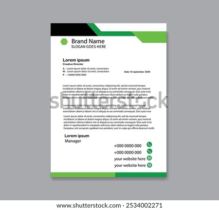 Professional letter head design template for your project. Business letterhead, Modern company letterhead template design.