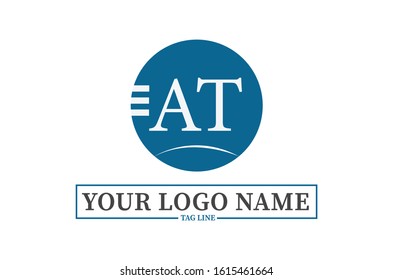 Professional AT letter Logo Design Vector