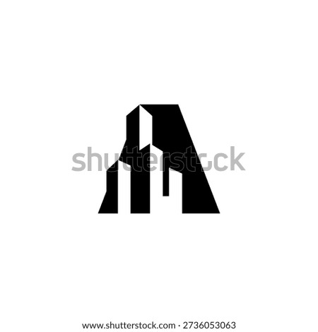 Professional letter A logo integrated with high-rise building silhouette. Modern vector design for real estate agency, architecture firm, and urban development branding.