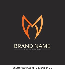 Icono de la letra M del Profesional en diseño plano para la empresa de marketing digital, servicios empresariales y consultoría