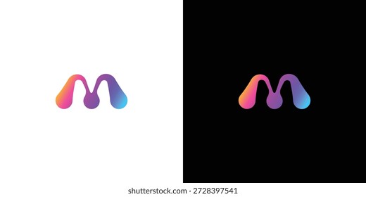 Logotipo técnico de la letra M del Profesional para las marcas digitales y tecnológicas