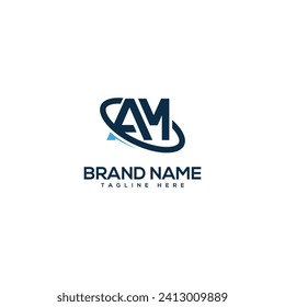 Professional Letter AM MA Technology Logo Design vector Element.