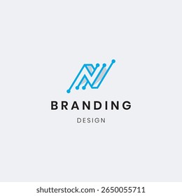 Professional Letter N and NF logo template