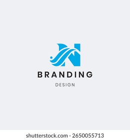 Professional Letter N and NF logo template