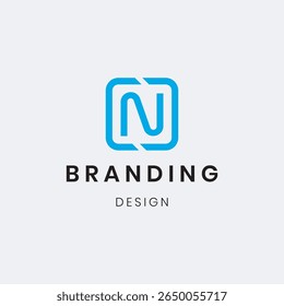 Professional Letter N and NF logo template