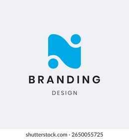 Professional Letter N and NF logo template