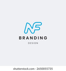 Professional Letter N and NF logo template