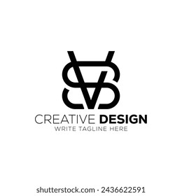 Professional letter S V  logo design