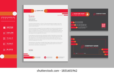 Professional letterhead and business card and design Template. Fully editable vector graphics template.