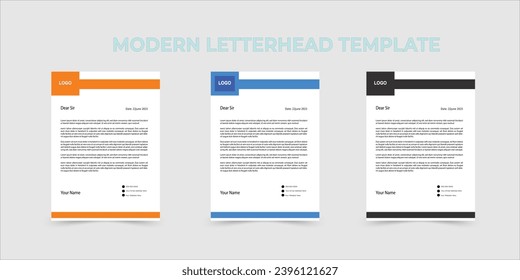 Professional Letterhead design with 3 colors.