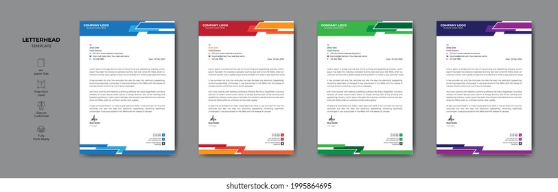 Professional Letterhead Design Print Ready Template