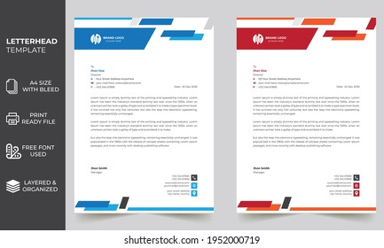 Professional Lethead Design Template , A4 Größe, vollständig editierbare Druckvorlage bereit 
