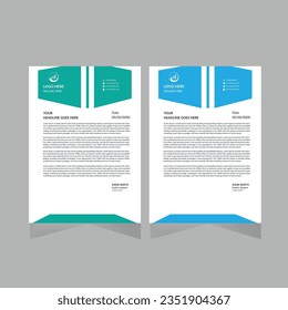 professional letterhead design template. office and industry use letterhead design. neat and clean simple design