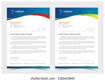 Professional Letterhead Mockup Template with abstract wavy design