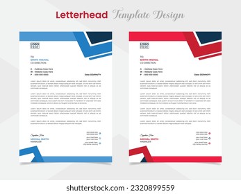 professional letterhead template design with abstract shapes