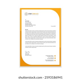 Professional letterhead template design for business project. Letter head stationery design with orange color. vector design.