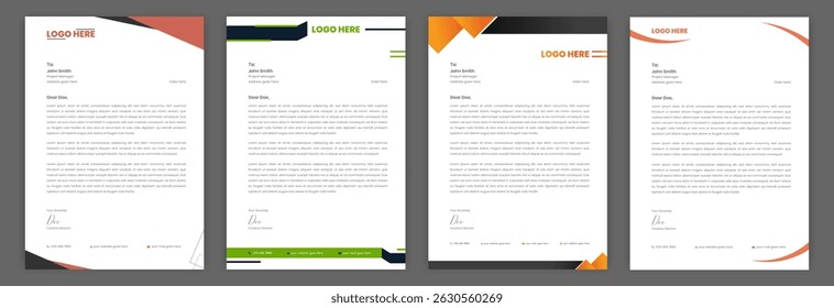 Professional Letterhead Template Design for Corporate Branding Business Communication and Official Documents Editable Print Layout Ideal for Company Profiles Client Letters and Formal Correspondence. - Powered by Shutterstock - Get 15% off with code: PIKWIZARD15
