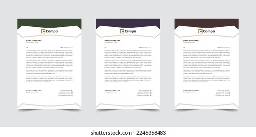 Professional letterhead template design vector illustration