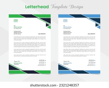 professional letterhead template design with wave shapes