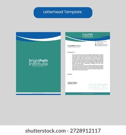 Plantilla con membrete de Profesional diseñada para institutos educativos, escuelas, colegios y academias. Diseño limpio y moderno ideal para correspondencia oficial, documentos e institutos.