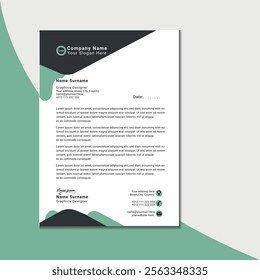 Professional Letterhead Template for Graphic Designers | Modern Design with Contact Details