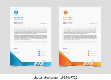 Professional Letterhead Template. Minimalist Letterhead Template. corporate letterhead