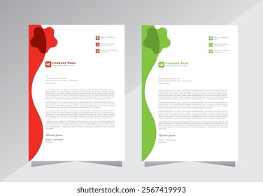 Professional Letterhead Template, Modern Creative Clean business style letterhead of your corporate project design. print ready colour. A4 modern business letterhead in geometric shape design.