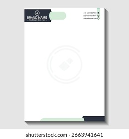 Professional letterhead template with modern design elements for business branding and corporate communication needs
