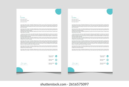 Professional Letterhead Template – Modern and Minimalistic Design with Vibrant Blue Accents. Perfect for Business Communication, Corporate Branding, and Professional Correspondence.  - Powered by Shutterstock - Get 15% off with code: PIKWIZARD15
