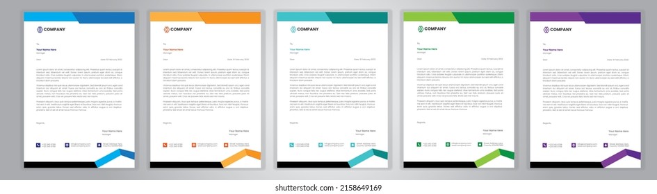 Professional Letterhead Template Set corporate modern letterhead design template with creative modern letter head design template for your project. letterhead, letter head, Business letterhead design.