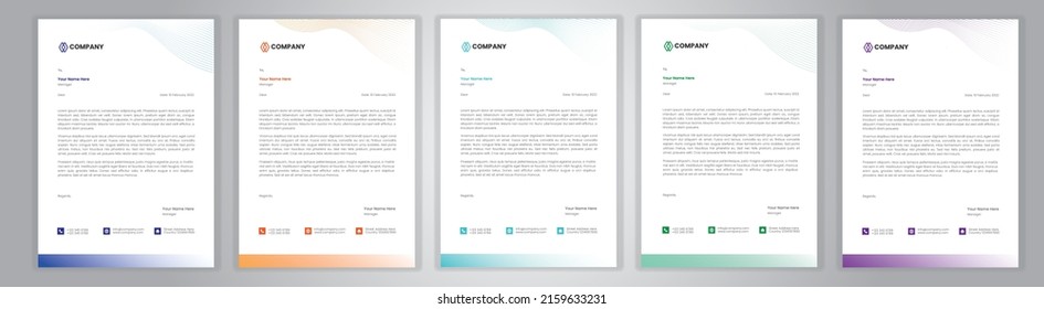 Professional Letterhead Template Set corporate modern letterhead design template with creative modern letter head design template for your project. letterhead, letter head, Business letterhead design.