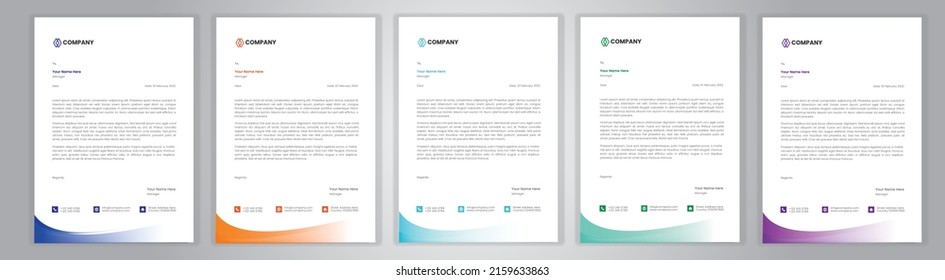 Professional Letterhead Template Set corporate modern letterhead design template with creative modern letter head design template for your project. letterhead, letter head, Business letterhead design.