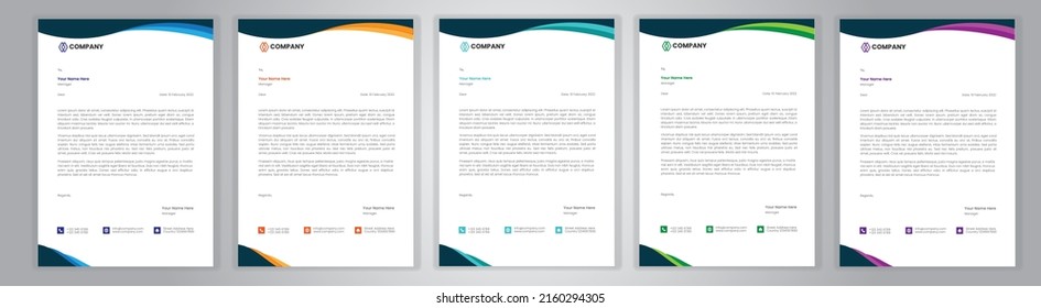 Professional Letterhead Template Set corporate modern letterhead design template with creative modern letter head design template for your project. letterhead, letter head, Business letterhead design.