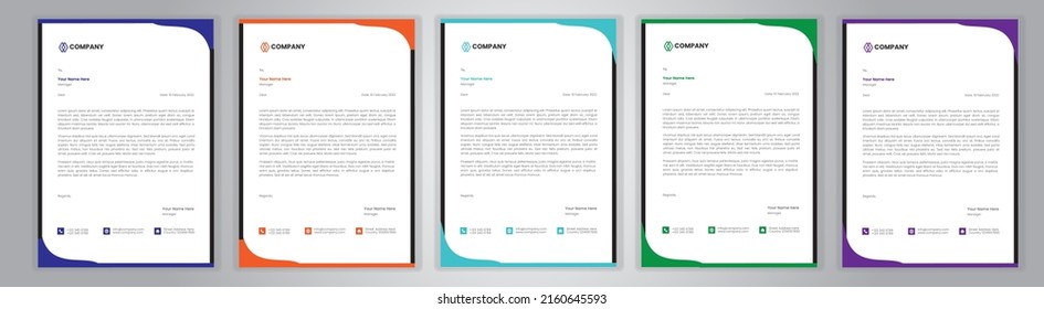 Professional Letterhead Template Set corporate modern letterhead design template with creative modern letter head design template for your project. letterhead, letter head, Business letterhead design.