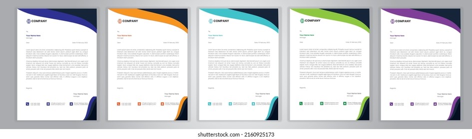 Professional Letterhead Template Set corporate modern letterhead design template with creative modern letter head design template for your project. letterhead, letter head, Business letterhead design.