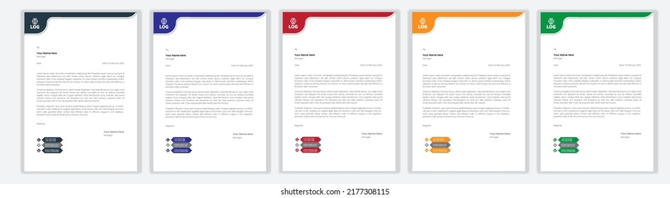 Professional Letterhead Template Set corporate modern letterhead design template with creative modern letter head design template for your project. letterhead, letter head, Business letterhead design.