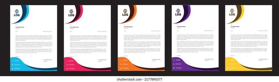 Professional Letterhead Template Set corporate modern letterhead design template with creative modern letter head design template for your project. letterhead, letter head, Business letterhead design.