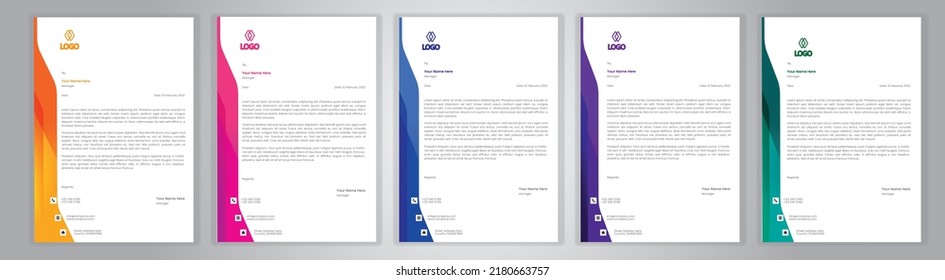 Professional Letterhead Template Set corporate modern letterhead design template with creative modern letter head design template for your project. letterhead, letter head, Business letterhead design.