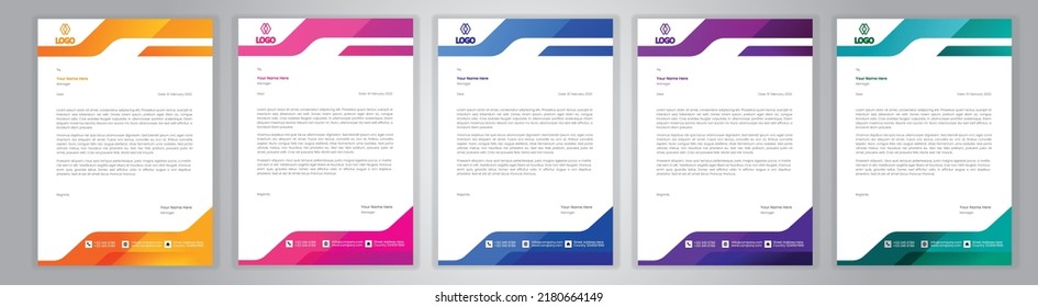 Professional Letterhead Template Set corporate modern letterhead design template with creative modern letter head design template for your project. letterhead, letter head, Business letterhead design.