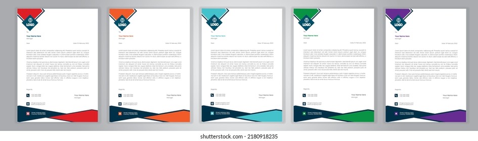 Professional Letterhead Template Set corporate modern letterhead design template with creative modern letter head design template for your project. letterhead, letter head, Business letterhead design