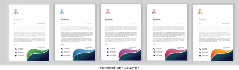 Professional Letterhead Template Set corporate modern letterhead design template with creative modern letter head design template for your project. letterhead, letter head, Business letterhead design.