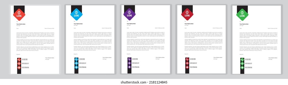 Professional Letterhead Template Set corporate modern letterhead design template with creative modern letter head design template for your project. letterhead, letter head, Business letterhead design.