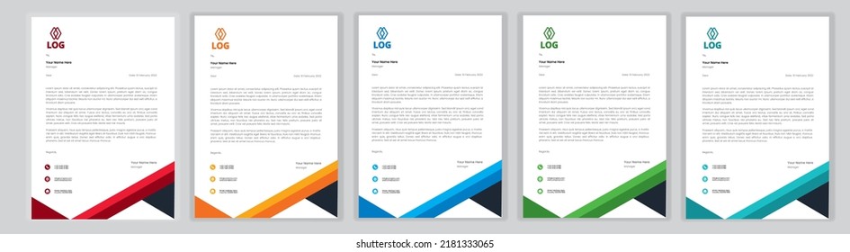 Professional Letterhead Template Set corporate modern letterhead design template with creative modern letter head design template for your project. letterhead, letter head, Business letterhead design.