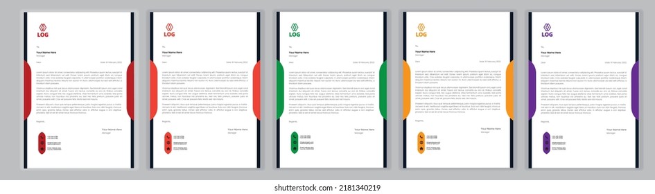 Professional Letterhead Template Set corporate modern letterhead design template with creative modern letter head design template for your project. letterhead, letter head, Business letterhead design