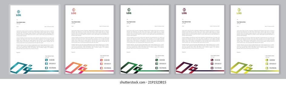 Professional Letterhead Template Set corporate modern letterhead design template with creative modern letter head design template for your project. letterhead, letter head, Business letterhead design.
