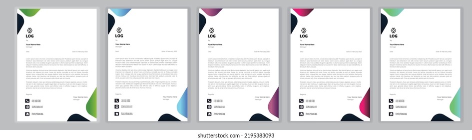 Professional Letterhead Template Set corporate modern letterhead design template with creative modern letter head design template for your project. letterhead, letter head, Business letterhead design.