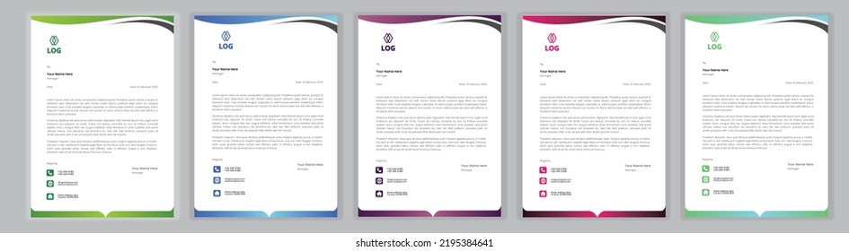 Professional Letterhead Template Set corporate modern letterhead design template with creative modern letter head design template for your project. letterhead, letter head, Business letterhead design.