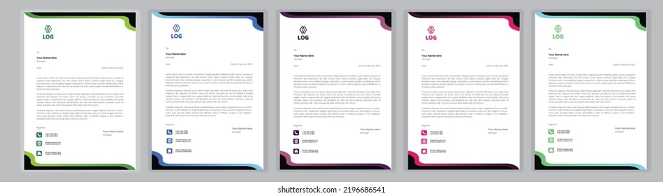 Plantilla de membrete profesional Set plantilla de diseño de membrete moderno corporativo con plantilla de diseño de cabecera de letra moderna y creativa para su proyecto. membrete, cabecera de carta, diseño de membrete de negocios.