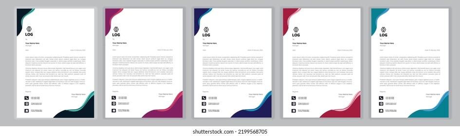 Plantilla de membrete profesional Set plantilla de diseño de membrete moderno corporativo con plantilla de diseño de cabecera de letra moderna y creativa para su proyecto. membrete, cabecera de carta, diseño de membrete de negocios.