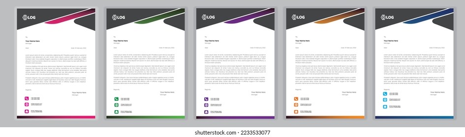 Plantilla de membrete profesional Set plantilla de diseño de membrete moderno corporativo con plantilla de diseño de cabecera de letra moderna y creativa para su proyecto. membrete, cabecera de carta, diseño de membrete de negocios.